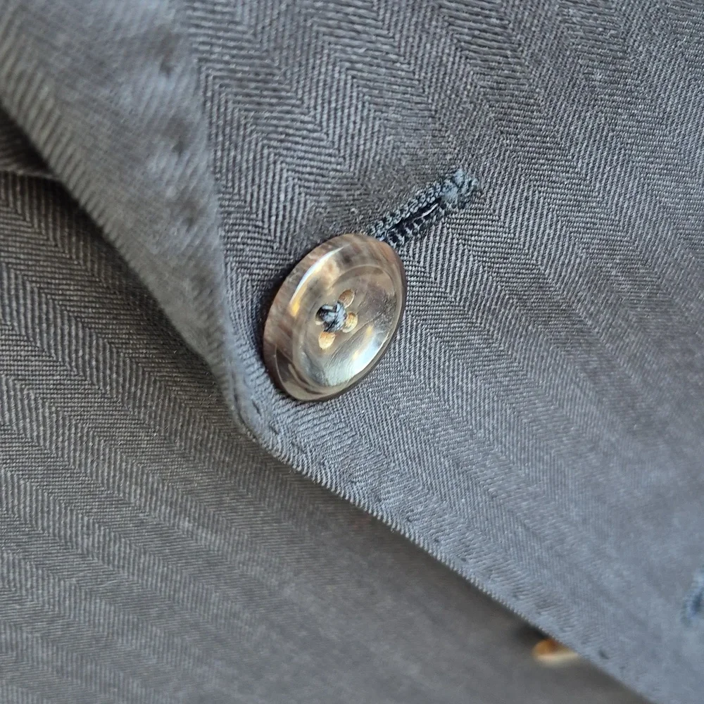 TOM JAMES Royal Classic Grey Holland Sherry Wool Bespoke Sz 42 R Mens Sport Coat